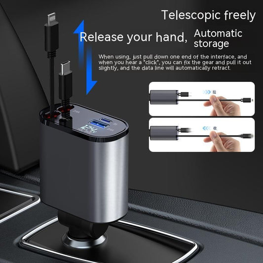 Metal Car Charger 100W Super Fast Charging - Dual USB Type-C