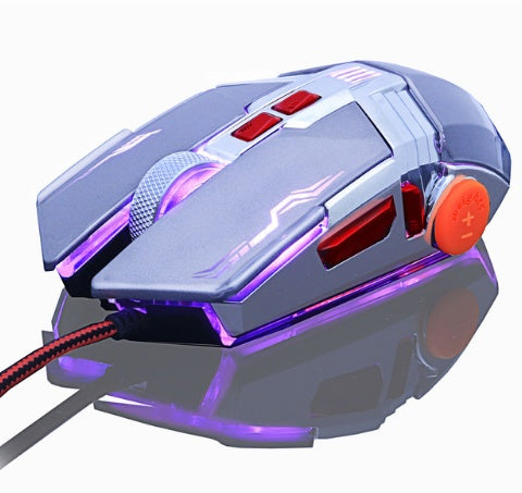 Silent Gaming Mouse 3200 DPI - 6 Button Wired Optical Mouse for PC & Mac