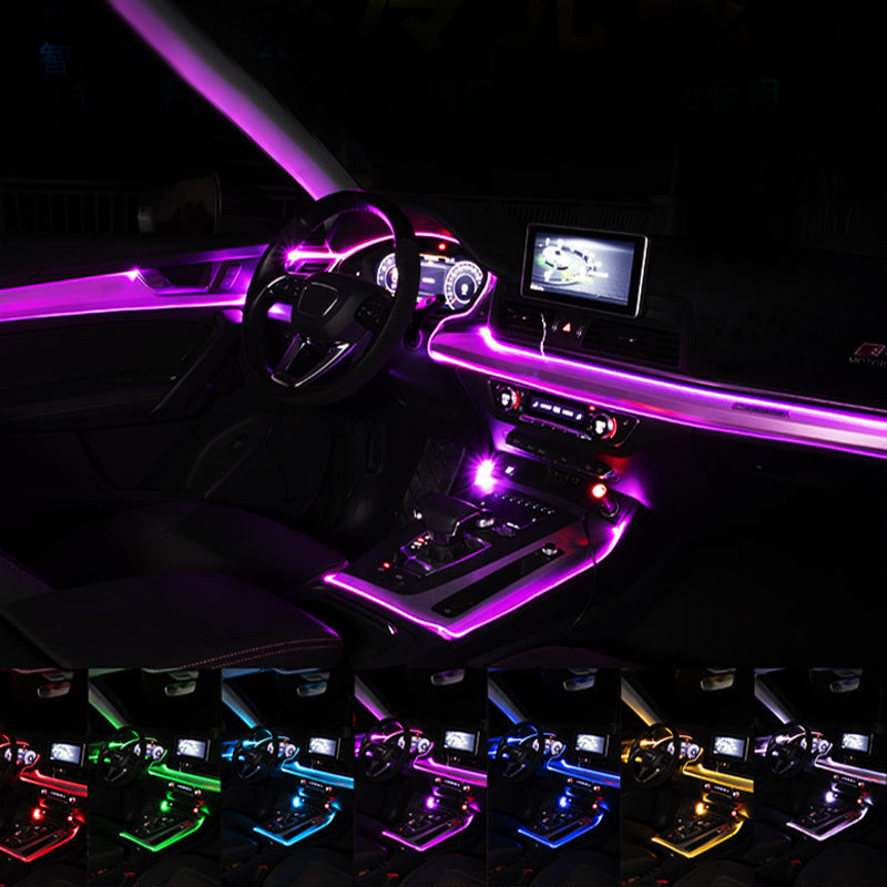 Car Fiber Optic Ambient Light - APP Controlled RGB Interior Lighting Kit
