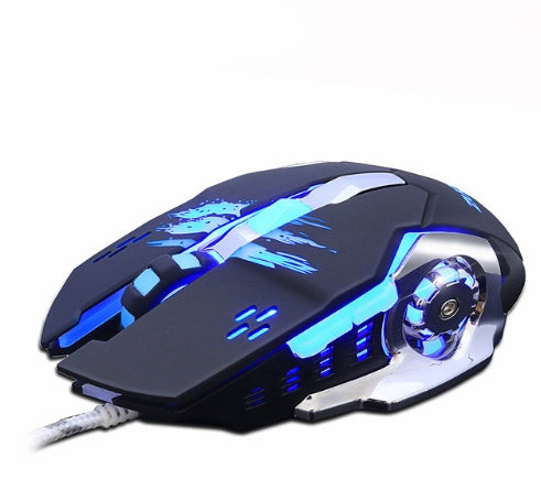 Silent Gaming Mouse 3200 DPI - 6 Button Wired Optical Mouse for PC & Mac