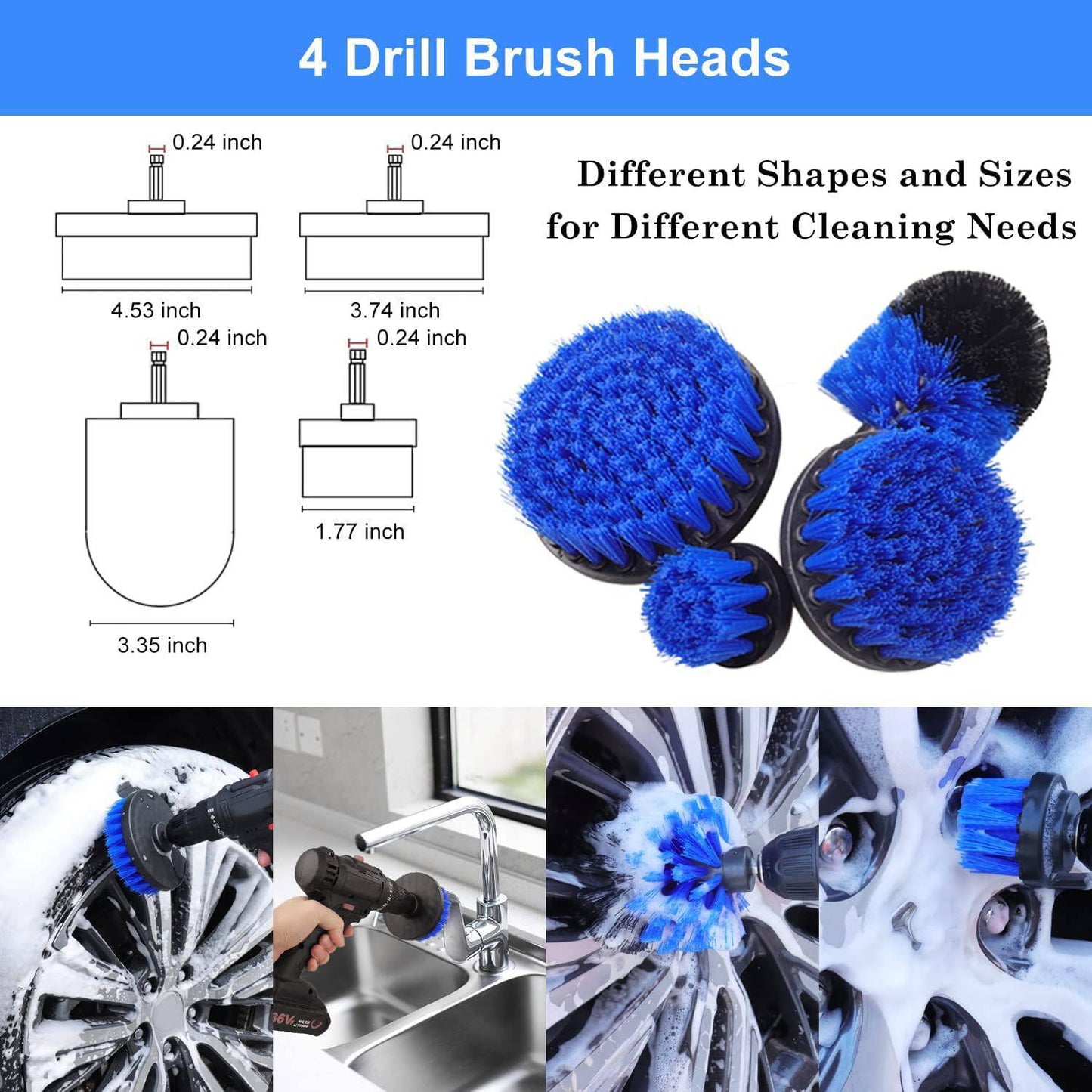 26Pcs Car Detailing Brush Set - Professional Auto Cleaning Kit (Drill Not Included)