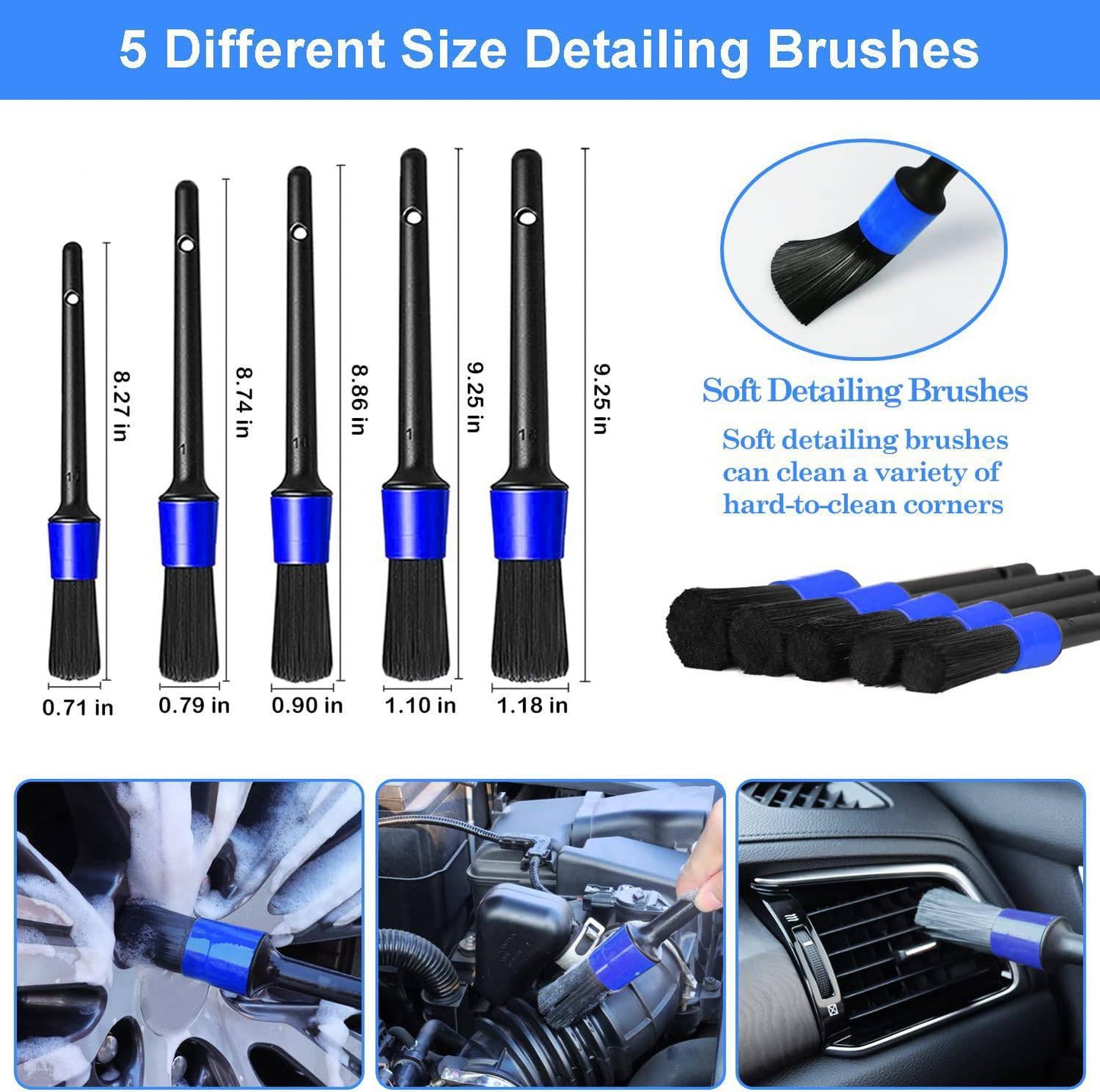 26Pcs Car Detailing Brush Set - Professional Auto Cleaning Kit (Drill Not Included)