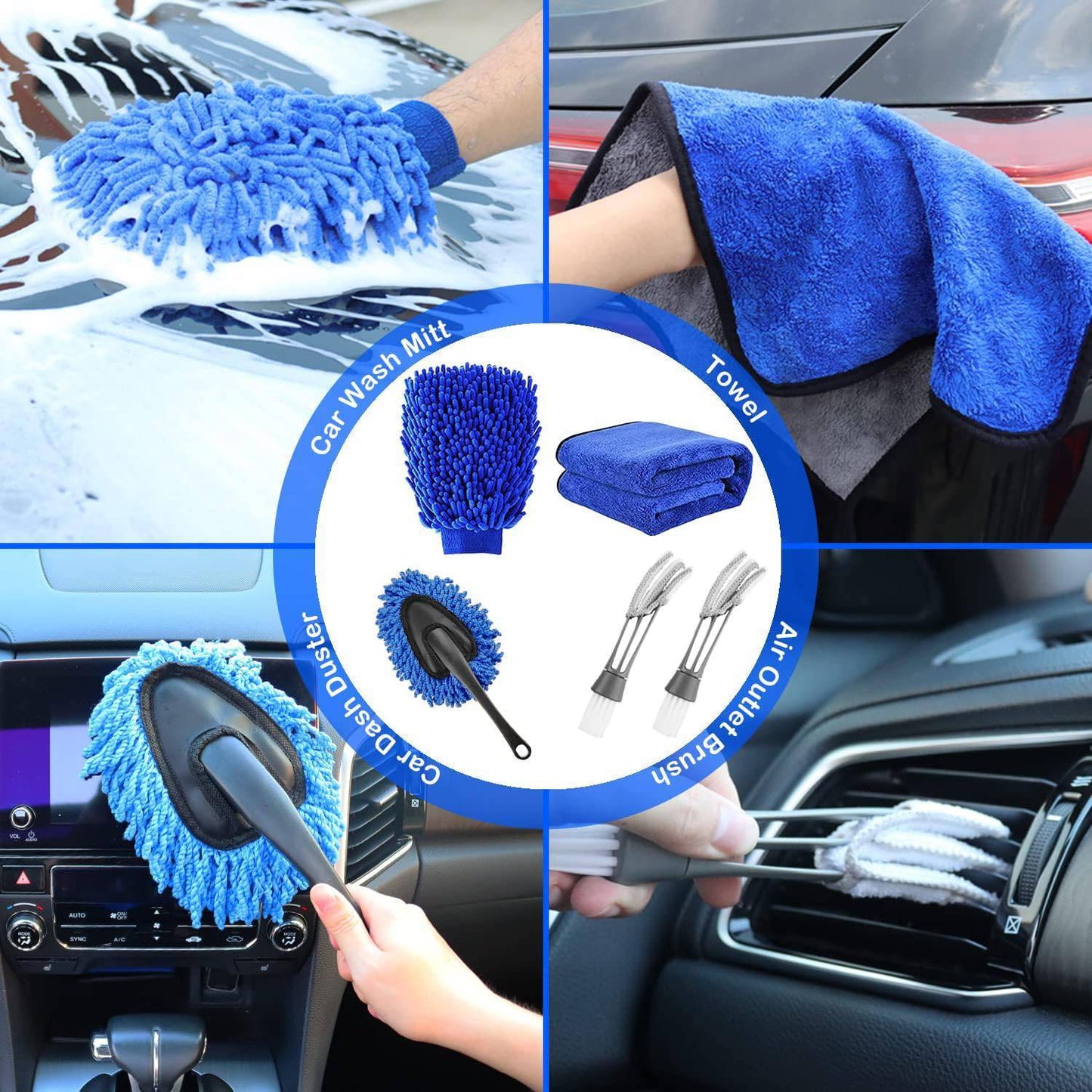 26Pcs Car Detailing Brush Set - Professional Auto Cleaning Kit (Drill Not Included)