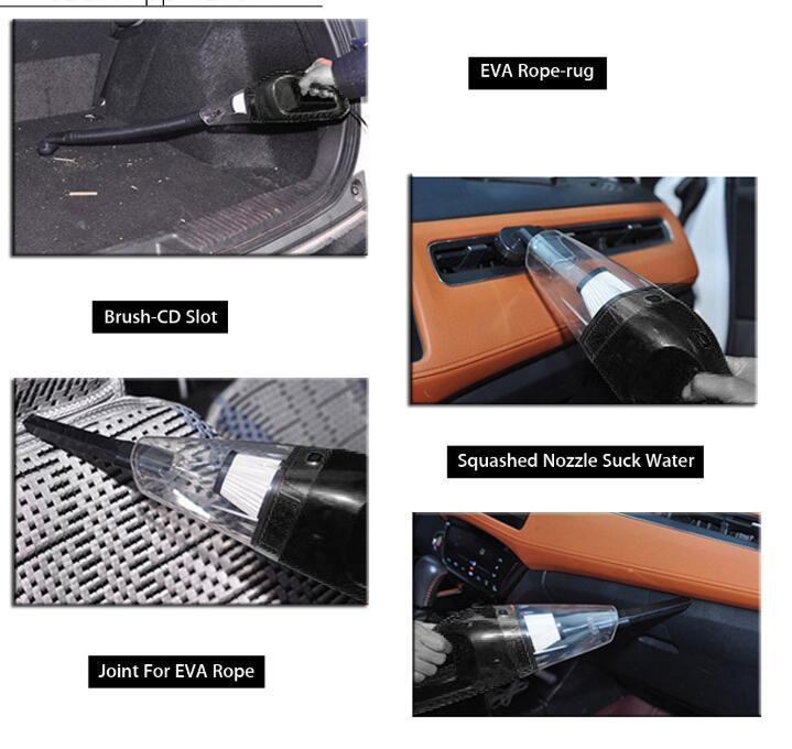High Power Wet & Dry Car Vacuum Cleaner - Handheld with HEPA Filter