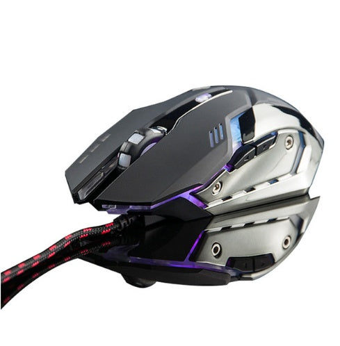 Silent Gaming Mouse 3200 DPI - 6 Button Wired Optical Mouse for PC & Mac