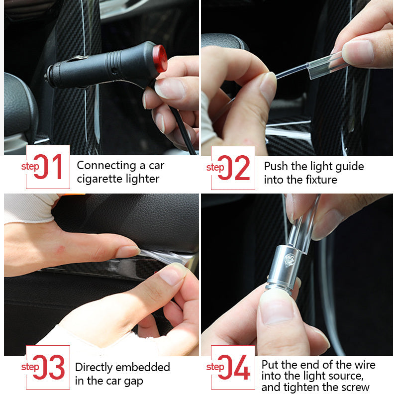 Car Fiber Optic Ambient Light - APP Controlled RGB Interior Lighting Kit