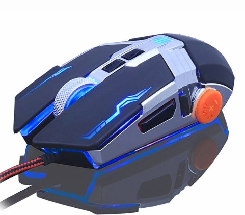 Silent Gaming Mouse 3200 DPI - 6 Button Wired Optical Mouse for PC & Mac