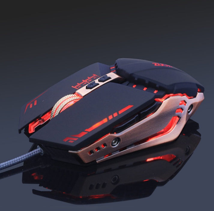 Silent Gaming Mouse 3200 DPI - 6 Button Wired Optical Mouse for PC & Mac