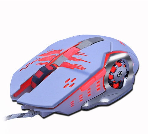 Silent Gaming Mouse 3200 DPI - 6 Button Wired Optical Mouse for PC & Mac