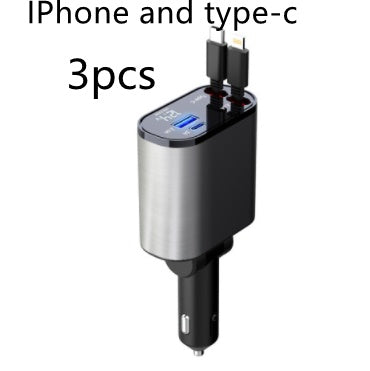 Metal Car Charger 100W Super Fast Charging - Dual USB Type-C