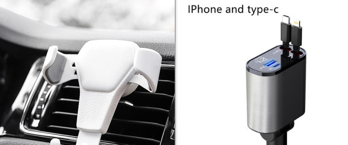 Metal Car Charger 100W Super Fast Charging - Dual USB Type-C