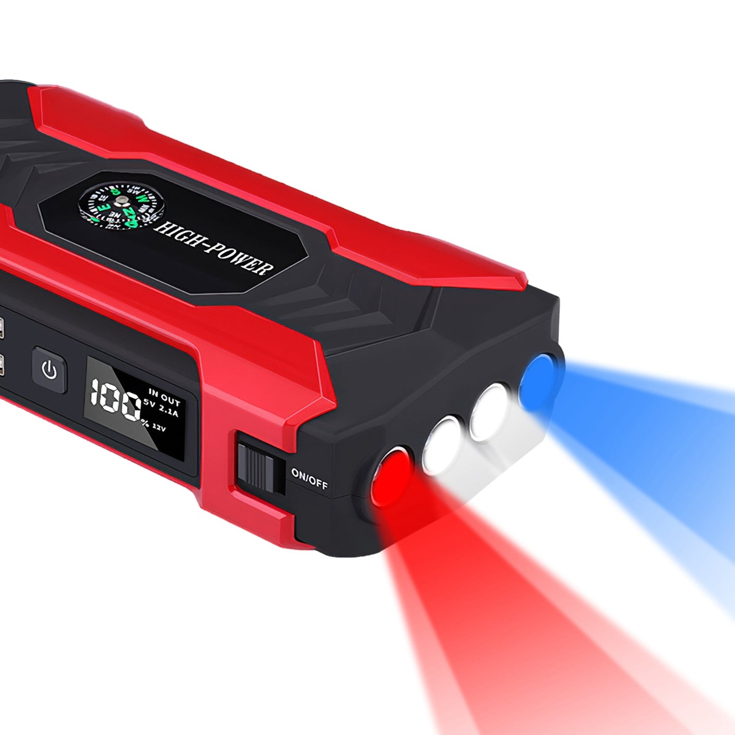 Car Jump Starter 800A Peak 28000mAh - Portable Battery Booster with LCD Screen