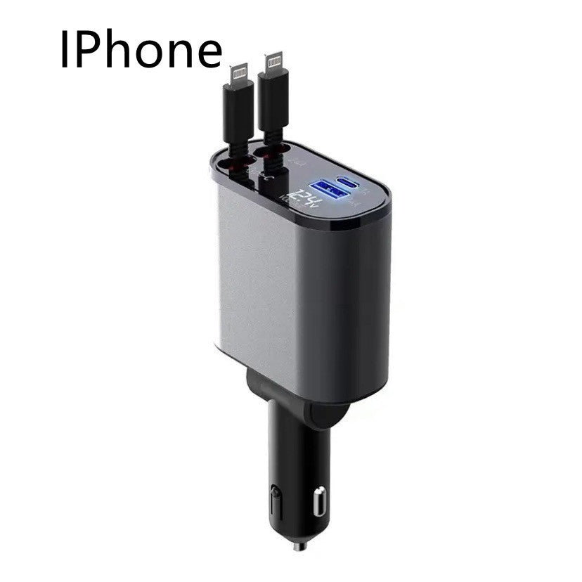 Metal Car Charger 100W Super Fast Charging - Dual USB Type-C