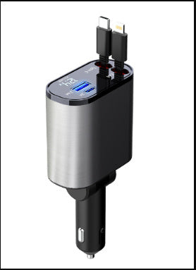 Metal Car Charger 100W Super Fast Charging - Dual USB Type-C