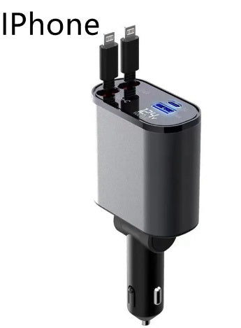 Metal Car Charger 100W Super Fast Charging - Dual USB Type-C