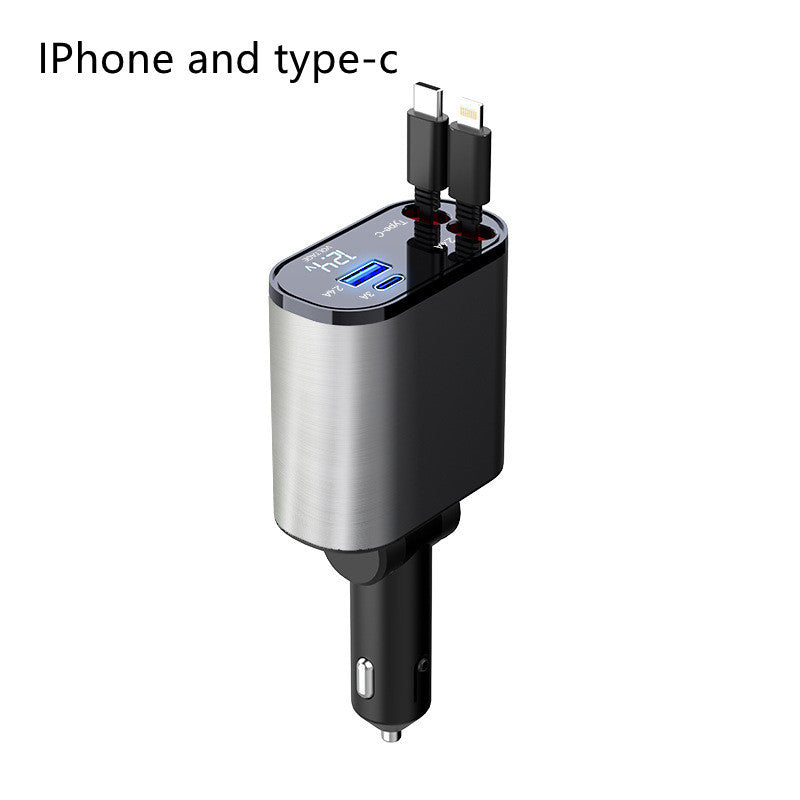 Metal Car Charger 100W Super Fast Charging - Dual USB Type-C