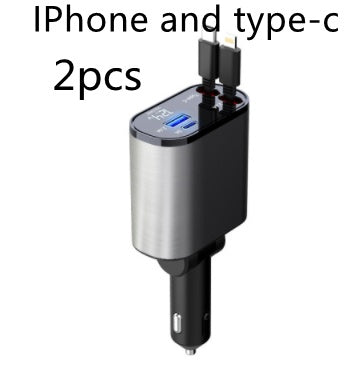 Metal Car Charger 100W Super Fast Charging - Dual USB Type-C