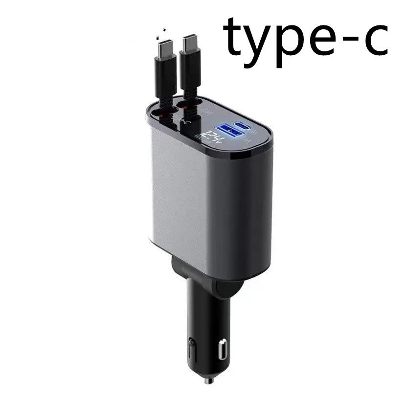 Metal Car Charger 100W Super Fast Charging - Dual USB Type-C
