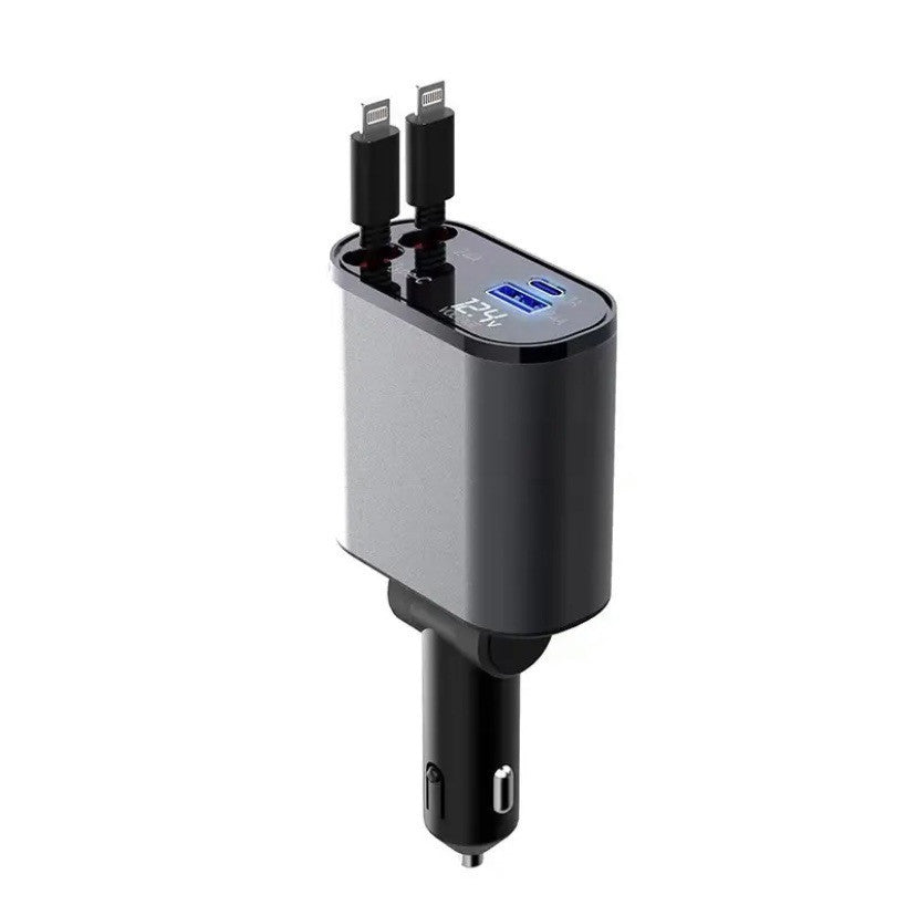 Metal Car Charger 100W Super Fast Charging - Dual USB Type-C