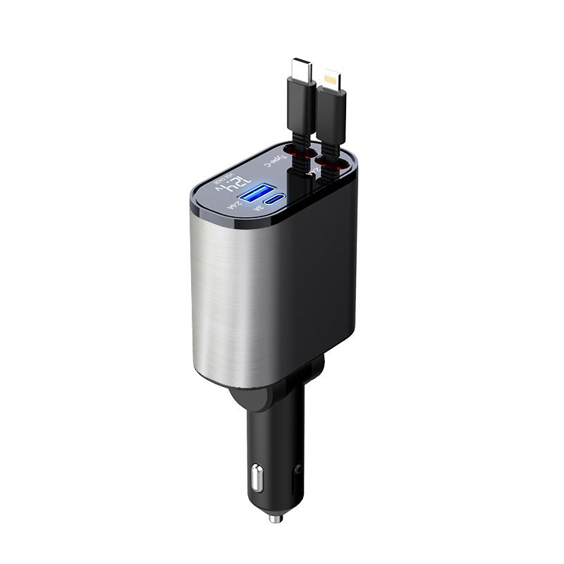 Metal Car Charger 100W Super Fast Charging - Dual USB Type-C